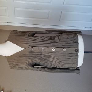 Talbot's Petite Olive Cardigan Long-sleeved Front pockets, buttons Size Large